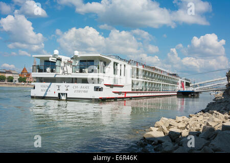 Viking Cruise Schiff angedockt am Donau-Budapest Stockfoto