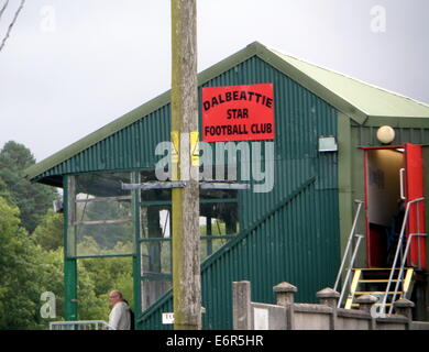 Schottische Sun Tiefland Liga Dalbeattie Star 5 BSC Glasgow 1 Islecroft Stadium Samstag, 16. August 2014 Stockfoto