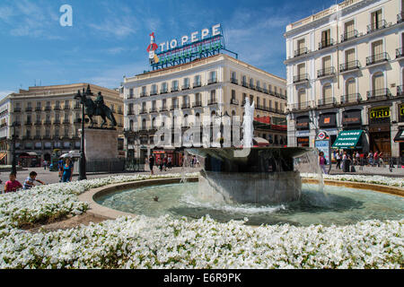 Platz Puerta del Sol, Madrid, Comunidad de Madrid, Spanien Stockfoto