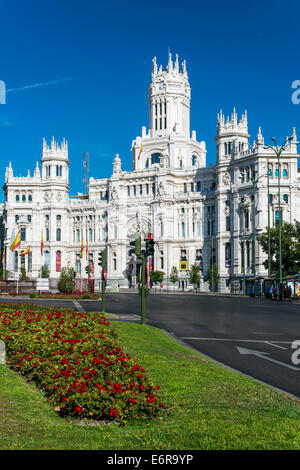 Cibeles Palast, Plaza de Cibeles, Madrid, Comunidad de Madrid, Spanien Stockfoto
