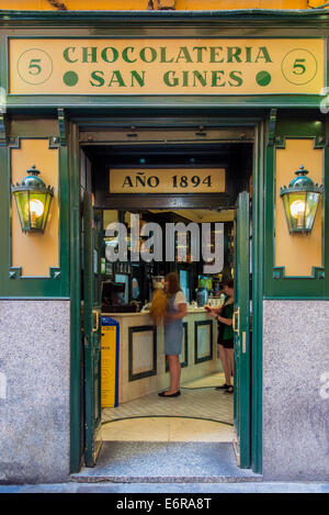 Schokolateria San Gines, Madrid, Comunidad de Madrid, Spanien Stockfoto