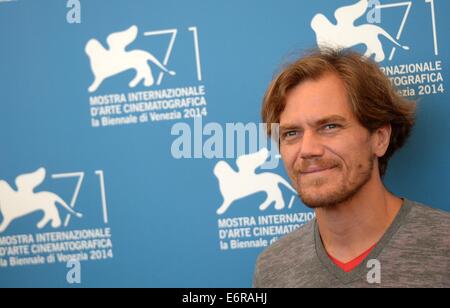 Venedig. 29. August 2014. Schauspieler Michael Shannon stellt während der Foto-Shooting für 99 Häuser, die für den Hauptwettbewerb während der 71. Filmfestspielen von Venedig im Lido von Venedig, Italien am 29. August ausgewählt ist. 2014. Credit: Liu Lihang/Xinhua/Alamy Live-Nachrichten Stockfoto