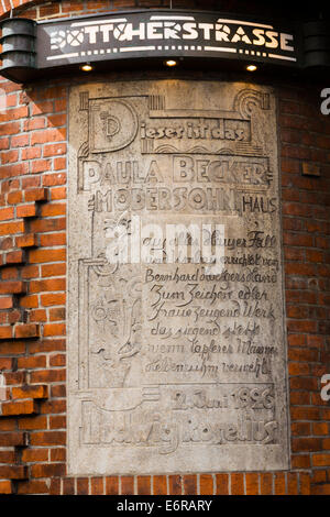 Detail aus der Paula Becker Modersohn-Haus, Bottcherstrasse, Bremen, Deutschland Stockfoto