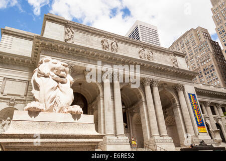 Die New York Public Library, 5th Avenue, Manhattan, New York City, New York, USA Stockfoto