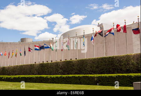 Gebäude der Vereinten Nationen, General Assembly Building, Manhattan, New York City, New York, USA Stockfoto