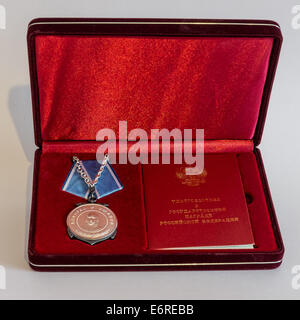 Trowbridge, Wiltshire, UK. 29. August 2014. Veteranen aus über die Süd-West, die sub-Zero trotzte Temperaturen in der Arktis-Konvois wurden geehrt durch HE Dr. Alexander Yakovenko im Auftrag von Vladimir Putin in Zeremonie in Trowbridge heute zu erkennen, ihre Tapferkeit während der 2. Weltkrieg Credit: Paul Chambers/Alamy Live News Stockfoto