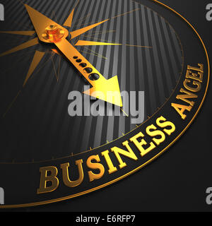 Business-Angel - goldene Kompassnadel. Stockfoto