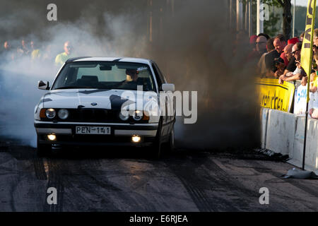 Burnout-Event in Västerås, Schweden 2014 Power Big Meet Stockfoto