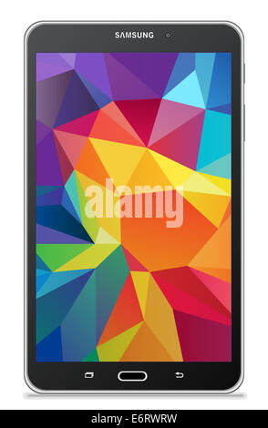 Samsung Galaxy Tab 4 7.0 LTE schwarz Stockfoto
