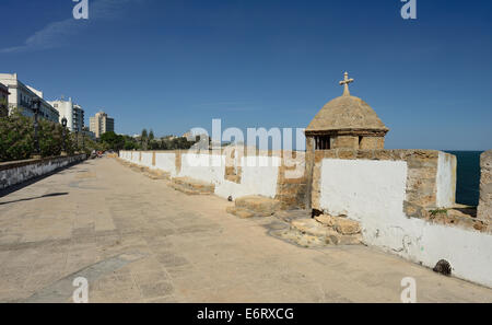 San Carlos Wände in der Altstadt von Cadiz, Spanien. Stockfoto