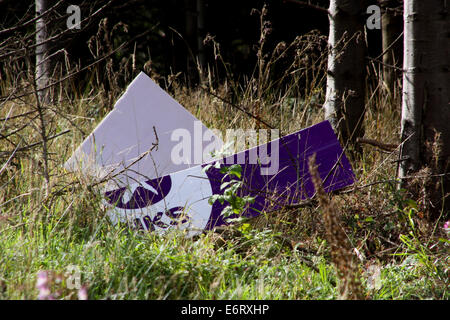 Blanefield, Strathblane und Milngavie Schottland 30. August 2014. In einem scheinbar immer hässlich Referendum Kampagne Ja Stimmen Anhänger zerstören und keine Kampagne Plakate in Stirlingshire und East Dunbartonshire zu verunstalten. Bildnachweis: ALAN OLIVER/Alamy Live-Nachrichten Stockfoto