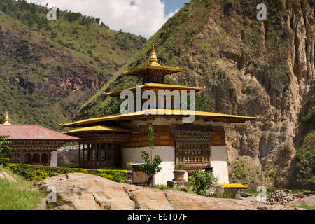 Ost Bhutan, Trashigang, Chazam, Gomphu (Gom) Kora Tempel Wallfahrtsort Stockfoto
