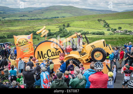 2014 Tour de France in Yorkshire auf dem Buttertubs Pass Stockfoto