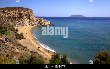 Der Kleisidi Strand. Anafi, Kykladen, Griechenland. Stockfoto