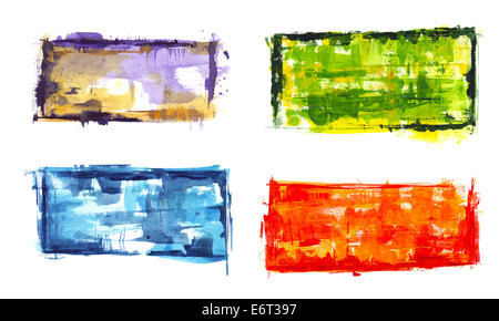 4 abstrakte Aquarell-Bilder Stockfoto