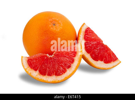 Reife Grapefruit isoliert auf weißem Hintergrund Stockfoto