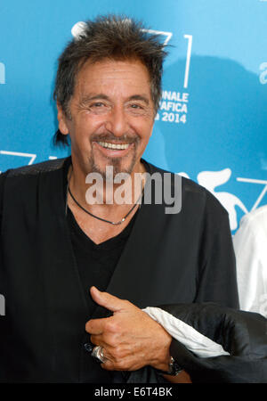 Venedig, Italien. 30. August 2014. Schauspieler Al Pacino stellt bei den Fototermin von "Manglehorn" bei den 71. Internationalen Filmfestspielen in Venedig, 30. August 2014. Foto: Hubert Boesl - kein Draht-SERVICE-/ Dpa/Alamy Live News Stockfoto