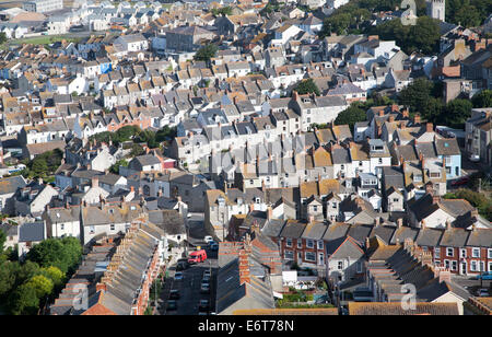 High-Density-Gehäuse im südlichsten, Isle of Portland, Dorset, England Stockfoto