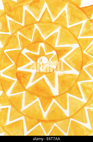 Abstrakte Aquarell Sonne Stockfoto