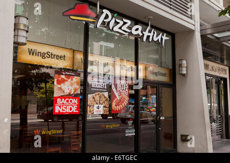 Pizza Hut Schaufenster - USA Stockfoto