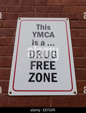 YMCA Medikament Freizone Zeichen - USA Stockfoto