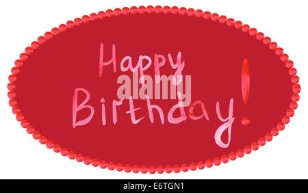 Aquarell rote Banner für Geburtstagskarte. Abbildung in einem Vektor gemacht. Stockfoto