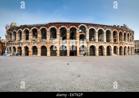 Verona, Italien. Römischen Reiches Amphitheater, Arena, 30AD, die drittgrößte in der Welt fertiggestellt. Stockfoto