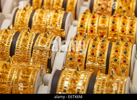 Gold auf der berühmten Gold Souk in Dubai Stockfoto