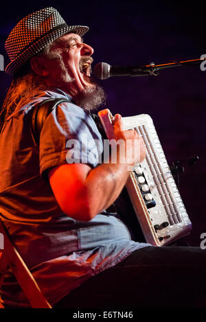 Robert "Dackel" Hirmer (John Lee Sanders Meets Rad Gumbo), Festival Lent, Maribor, Slowenien, 5. Juli 2014 Stockfoto