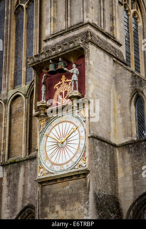 Architektonisches Detail auf Wells Cathedral in Somerset Stockfoto