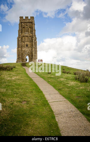 St.-Michaels-Turm und Glastonbury Tor Stockfoto