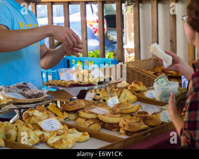 Farmers Market Steamboat Landing in der Region der Finger Lakes in Ithaca, New york Stockfoto