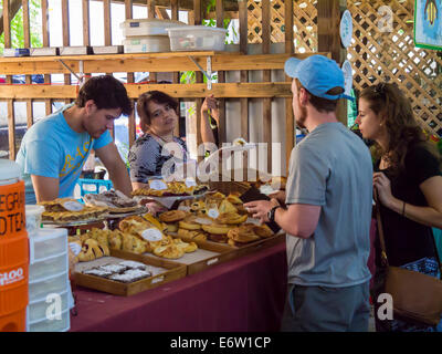 Farmers Market Steamboat Landing in der Region der Finger Lakes in Ithaca, New york Stockfoto