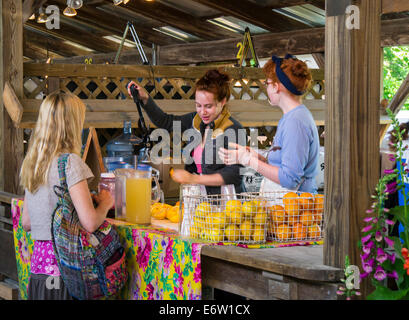 Farmers Market Steamboat Landing in der Region der Finger Lakes in Ithaca, New york Stockfoto