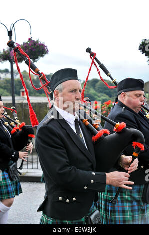 Bandmitglied Dudelsack am Royal Black Institution Parade, Derry, Londonderry, Nordirland, Vereinigtes Königreich, Europa Stockfoto