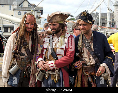 Drei Piraten in Falmouth, Cornwall, UK Stockfoto