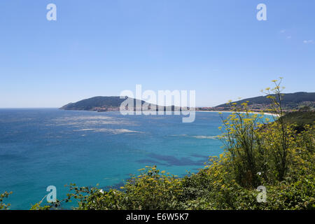 Kap Finisterre oder Cabo Fisterra ist eine rock-bound Halbinsel an der Costa Da Morte in Galicien, Spanien. Stockfoto