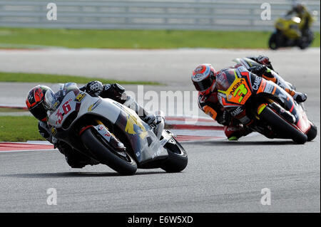 Silverstone im Vereinigten Königreich. 31. August 2014. MotoGP2. Britisches großartiges Prix. Mika Kallio (Marc VDS Racing) während des Rennens. Bildnachweis: Aktion Plus Sport/Alamy Live-Nachrichten Stockfoto