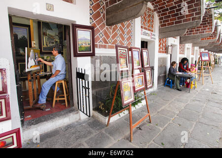 Barrio del Artista oder Künstlers Straße in Puebla, Mexiko. Stockfoto