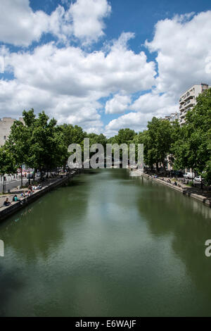 Canal Saint Martin in Paris Stockfoto