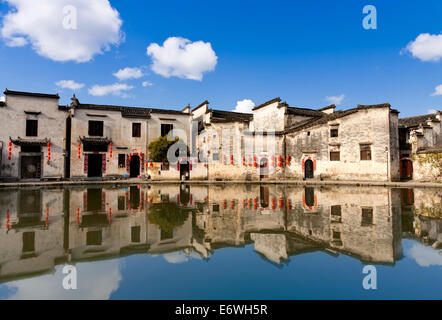Hongcun ist ein altes Dorf, gelegen in der Provinz Anhui, China. Das Dorf wurde zum UNESCO-Weltkulturerbe. Stockfoto