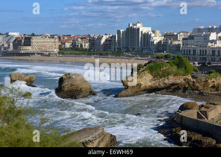 Frankreich, Golf von Biskaya, Baskenland, Badeort Biarritz und seinen großen Strand, Schwimmer Stockfoto