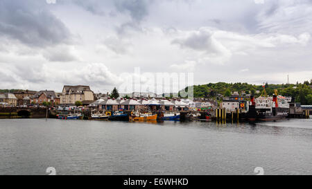 Vom Fährhafen an der Railway Pier, Oban, Argyll and Bute, Schottland, UK Model Release: Nein Property Release: Nein. Stockfoto