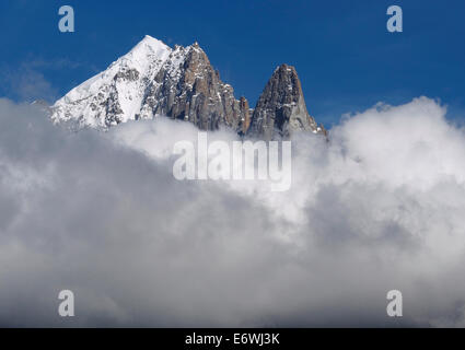 Aiguille Verte, Le Dru von Le Charlanon, Chamonix, Frankreich Stockfoto