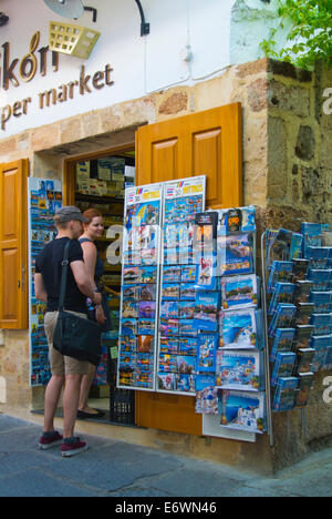 Souvenir-Shop, Stadt Lindos, Rhodos, Dodekanes, Griechenland, Europa Stockfoto