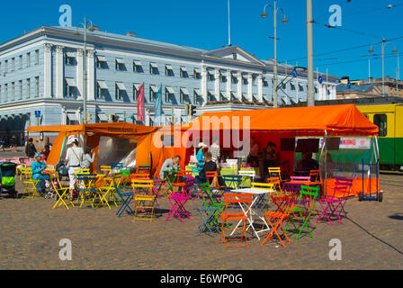 Cafe, Kauppatori, Marktplatz, Helsinki, Finnland, Mitteleuropa Stockfoto