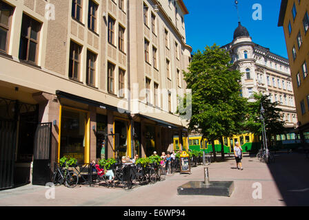 ISO-Robertinkatu, die erste nur Fußgängerzone im Zentrum, Stadtteil Punavuori, Helsinki, Finnland, Europa Stockfoto