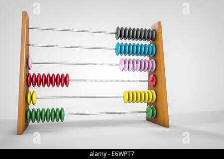 Abbildung von einem hölzernen Abacus in 3d gemacht Stockfoto