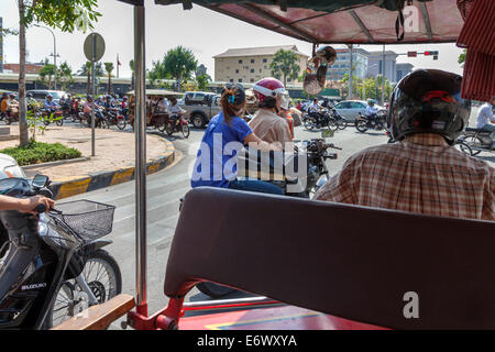 Blick vom Tuk Tuk Phnom Penh, Kambodscha Stockfoto