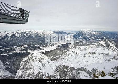 AlpspiX Aussichtsplattform, Skywalk, Zugspitze, Garmisch-Partenkirchen, Bayern, Deutschland Stockfoto